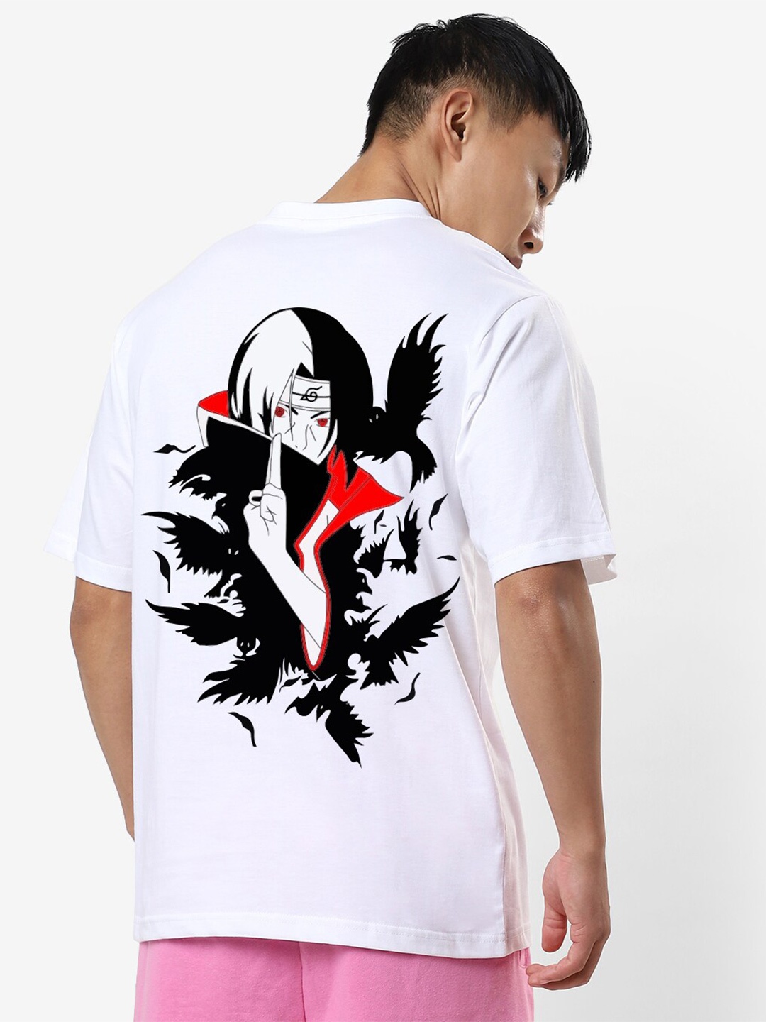 

STATUS MANTRA Oversized Graphic Printed Pure Cotton T-shirt, White