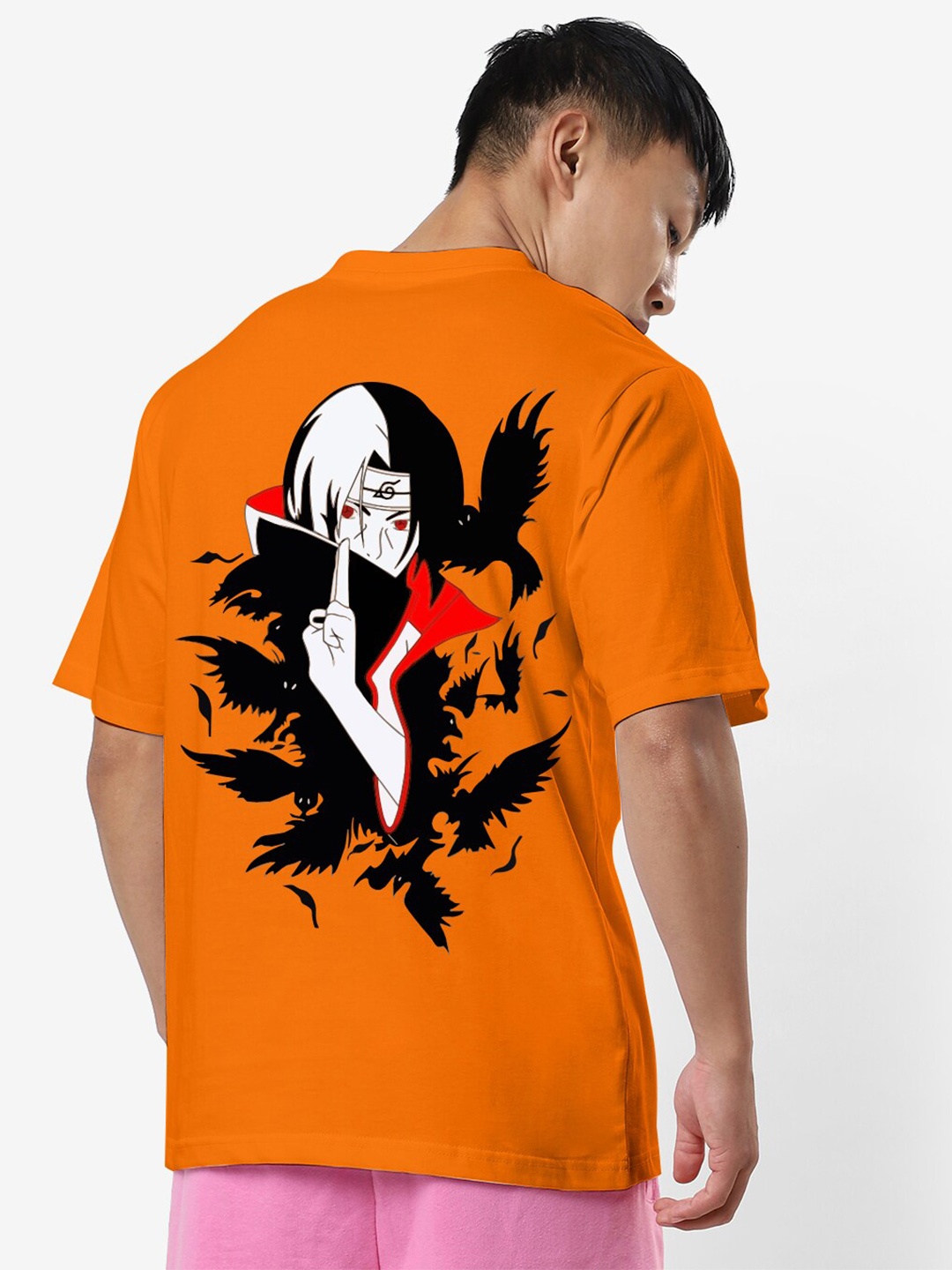 

STATUS MANTRA Oversized Graphic Printed Pure Cotton T-shirt, Orange