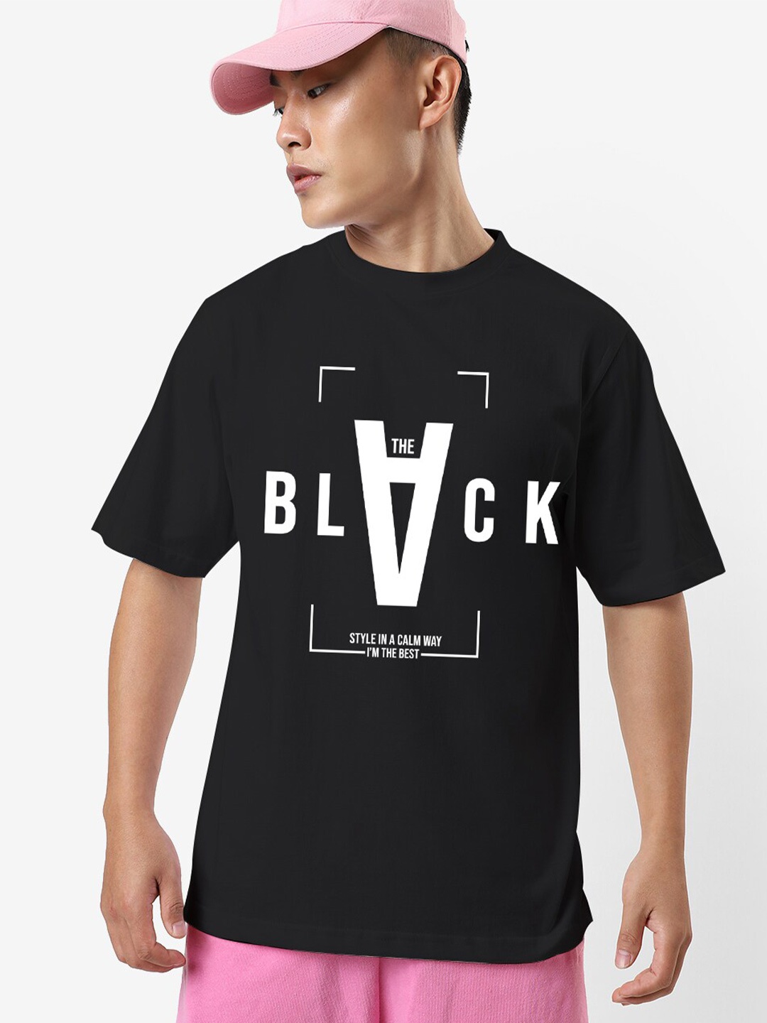 

STATUS MANTRA Graphic Printed Round Neck Cotton Regular T-shirt, Black