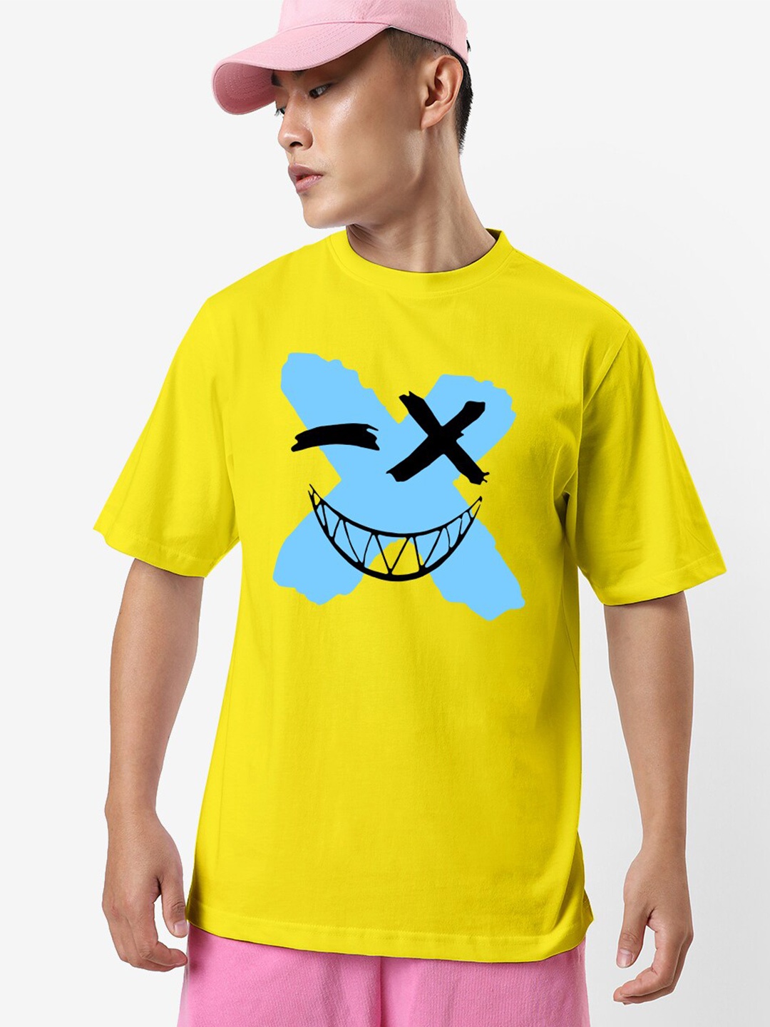 

STATUS MANTRA Graphic Printed Round Neck Cotton Regular T-shirt, Yellow