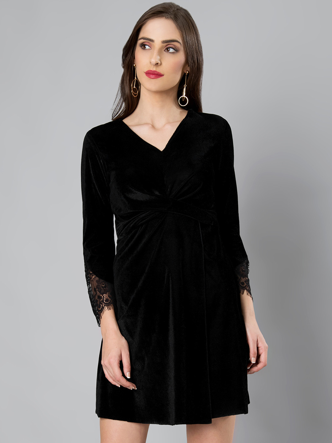 

FabAlley Women Black Solid Sheath Dress