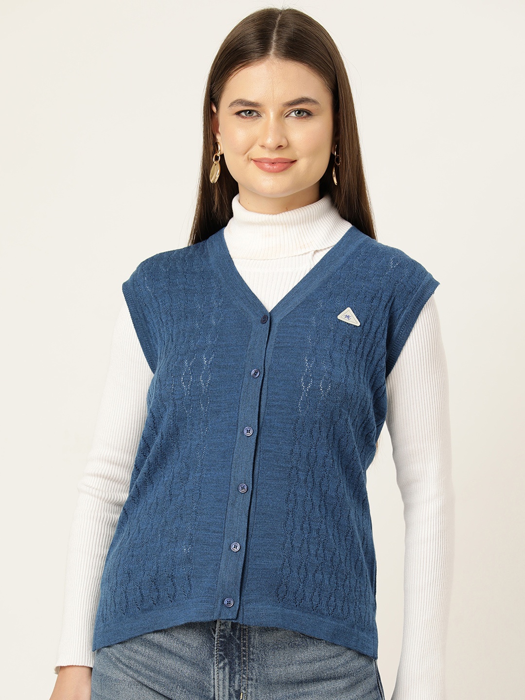 

Monte Carlo Women Self Design Cardigan, Navy blue