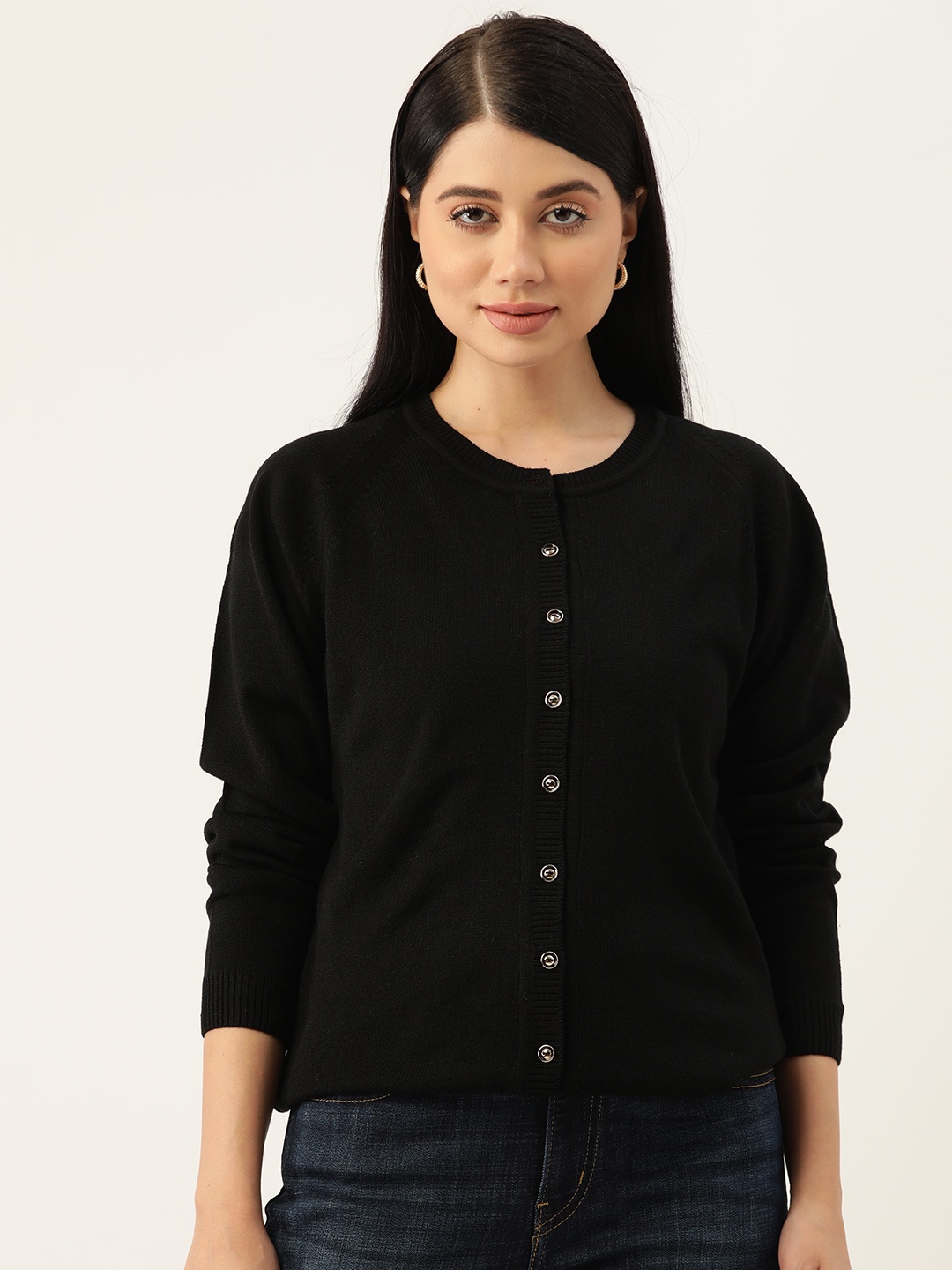 

Monte Carlo Round Neck Cardigan, Black