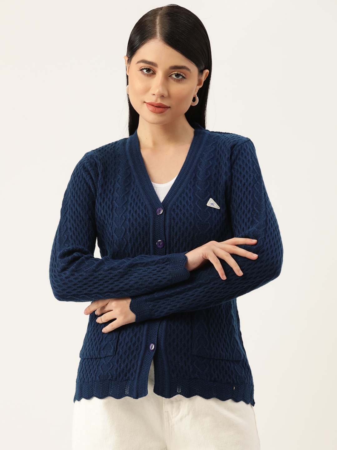 

Monte Carlo Cable Knit Cardigan, Blue