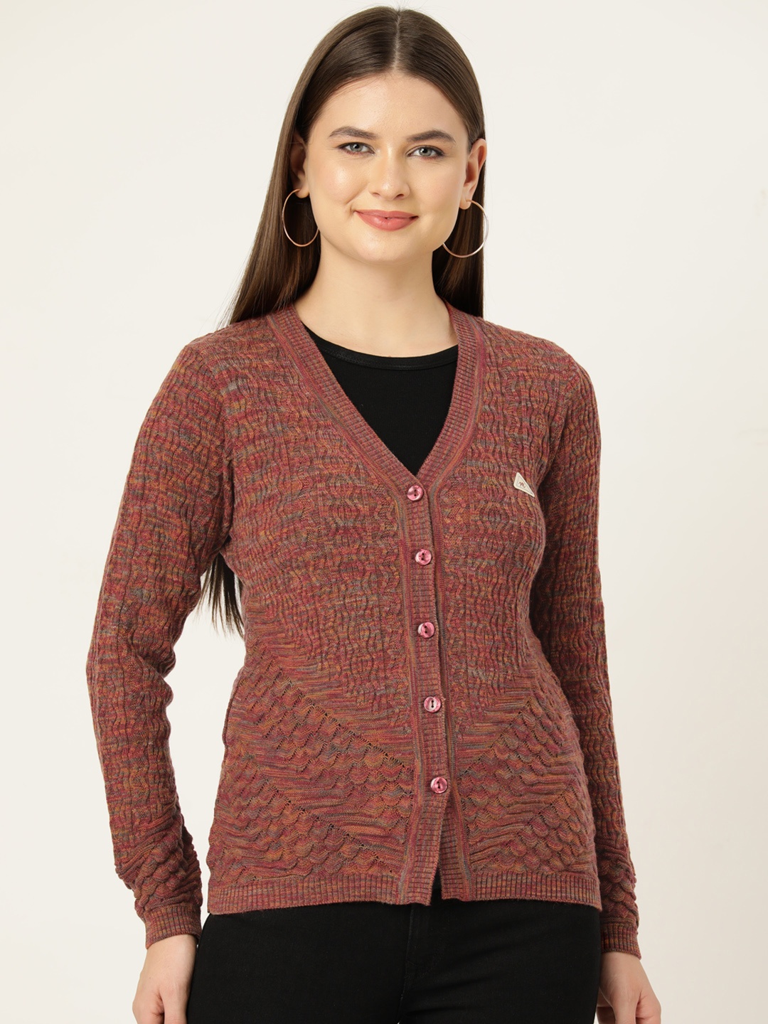 

Monte Carlo Women Self-Design Cardigan, Pink