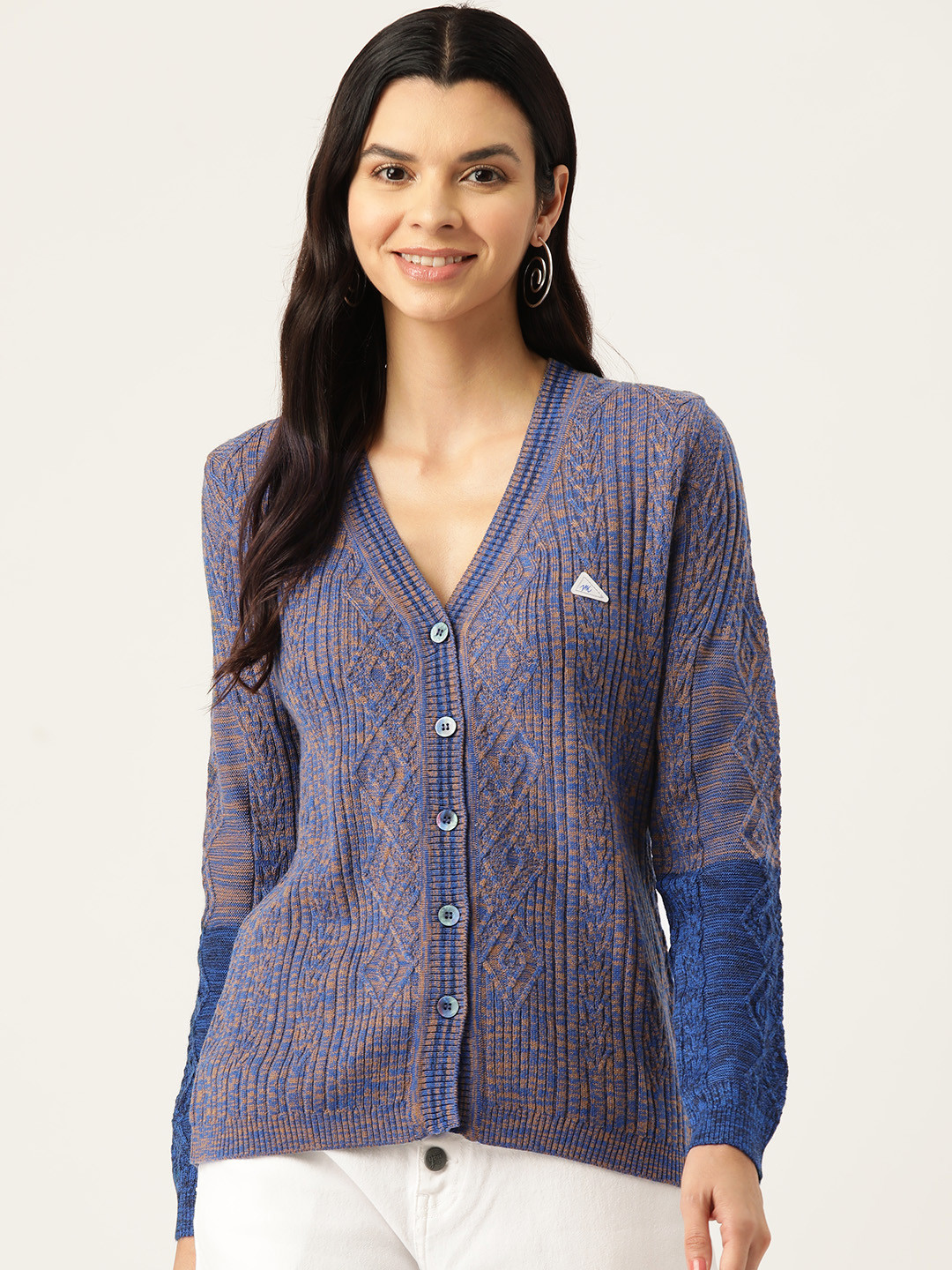 

Monte Carlo Jacquard Design Cardigan, Blue