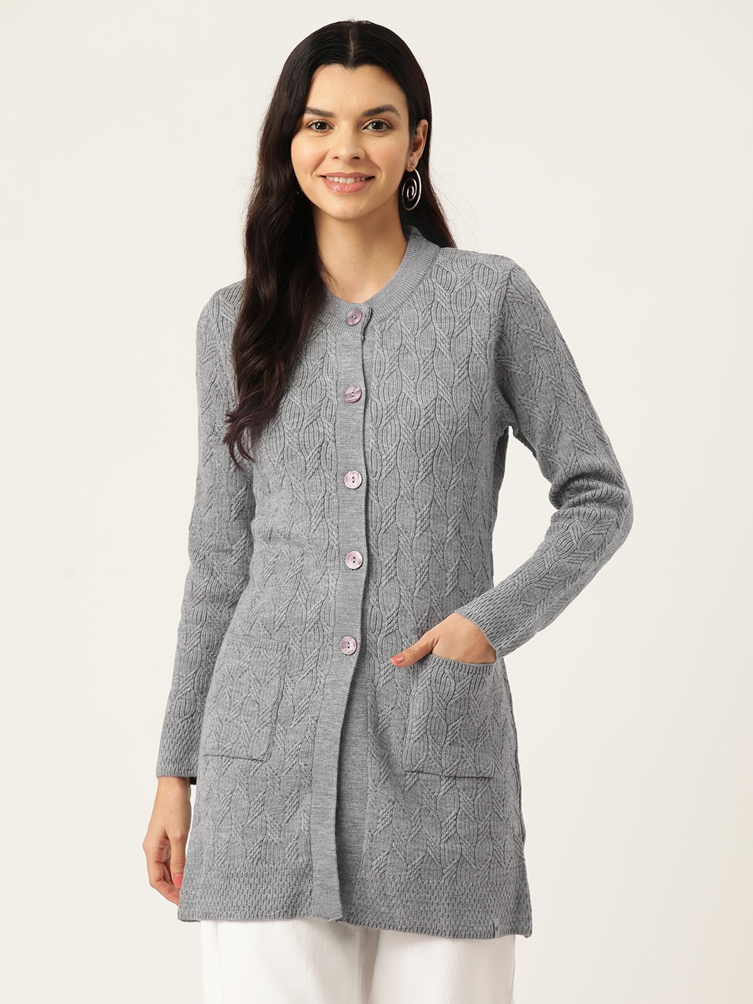 

Monte Carlo Self Design Longline Cardigan, Grey