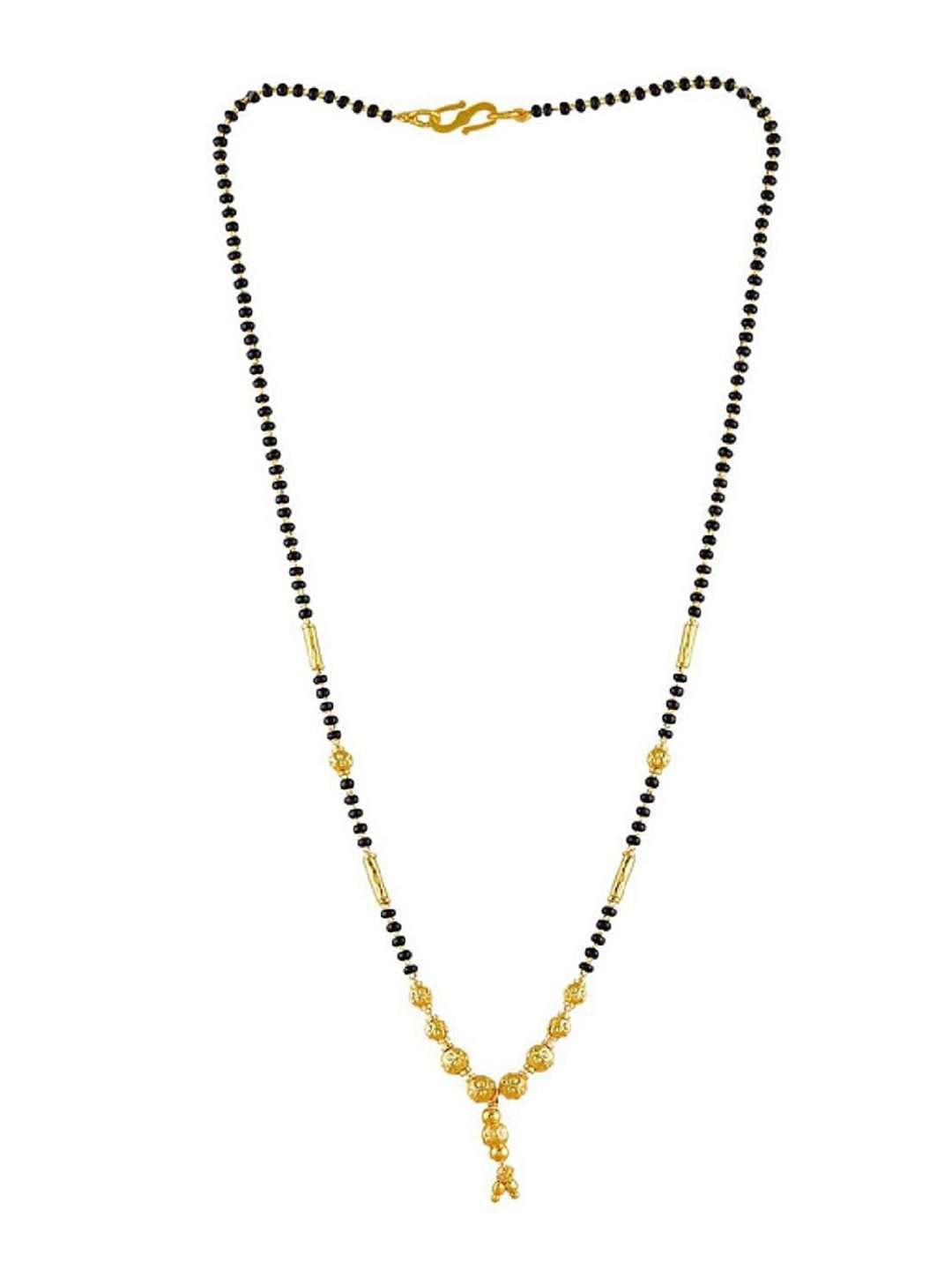 

JEWEL WORLD Gold-Plated Stone-Studded & Beaded Mangalsutra