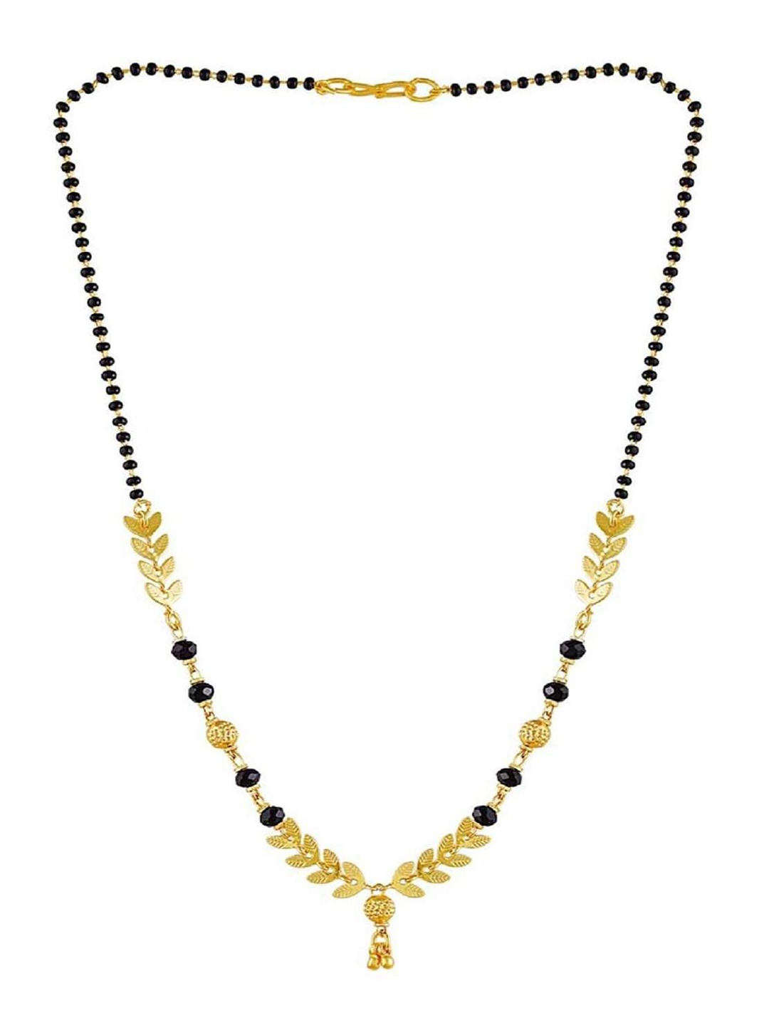 

JEWEL WORLD Set Of 3 Gold-Plated Stone-Studded & Beaded Mangalsutra