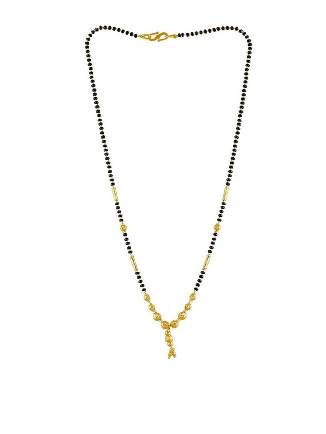 

JEWEL WORLD Set Of 3 Gold-Plated Stone-Studded & Beaded Mangalsutra