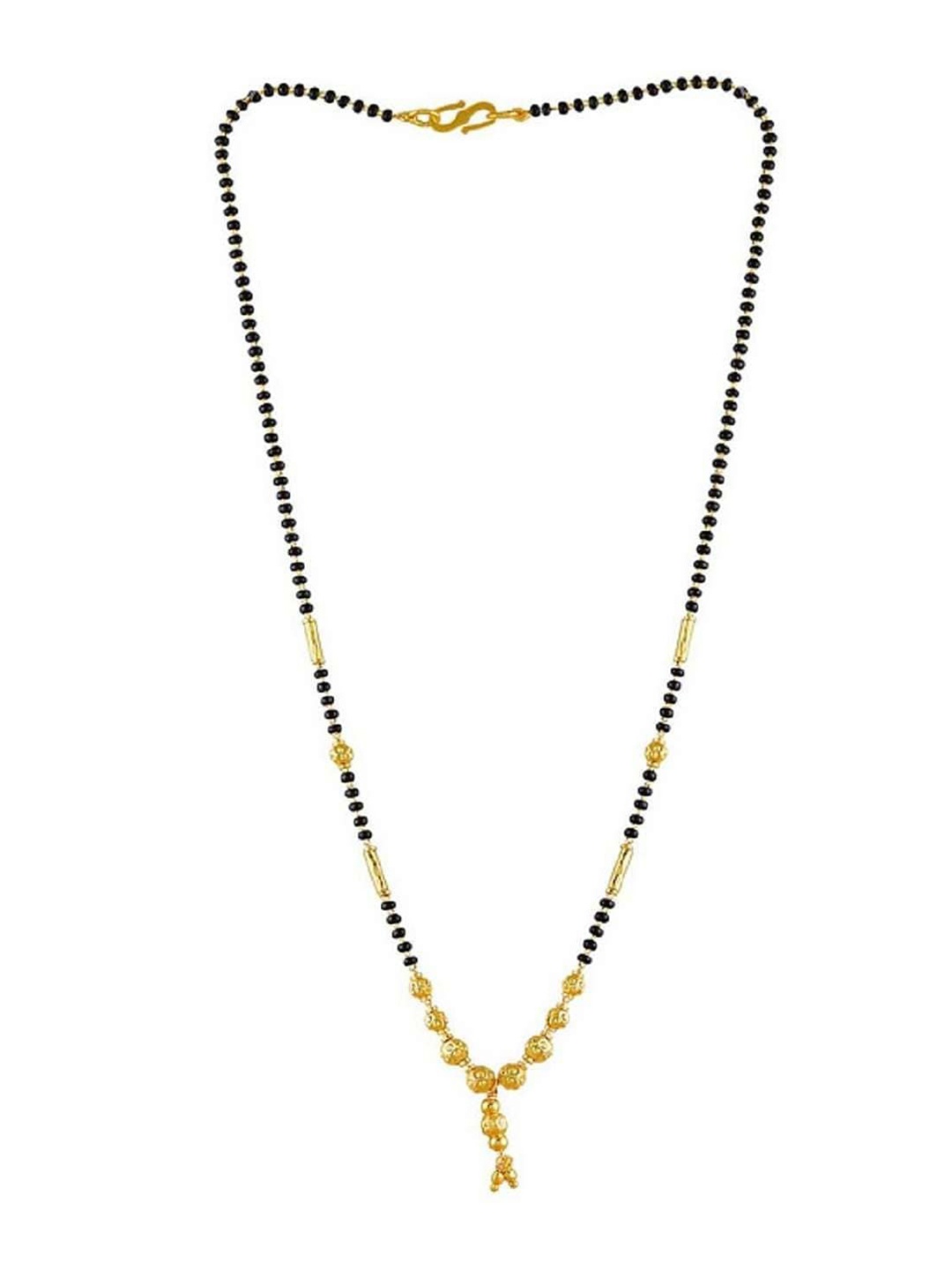 

JEWEL WORLD Set Of 3 Gold-Plated Stone Studded & Beaded Mangalsutras