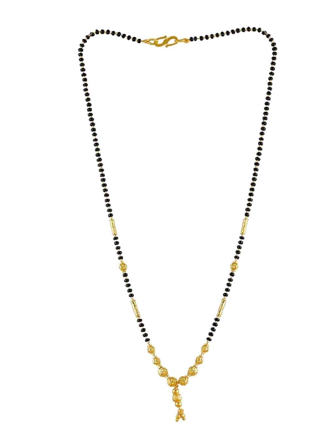 

JEWEL WORLD Set Of 3 Gold-Plated Stone Studded & Beaded Mangalsutras