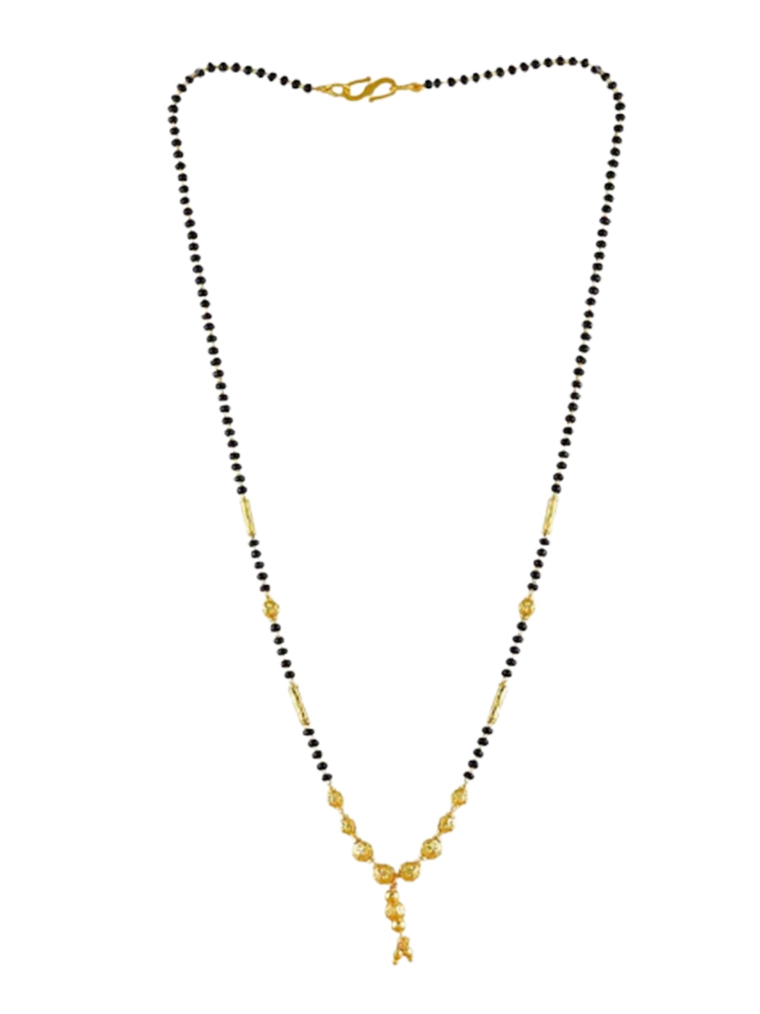 

JEWEL WORLD Set Of 3 Gold-Plated Stone-Studded & Beaded Mangalsutra
