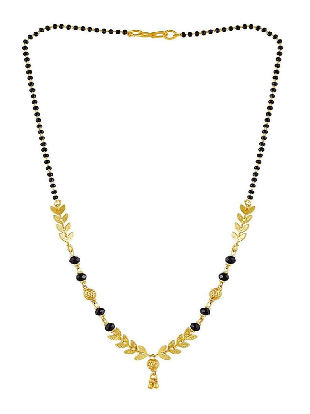 

JEWEL WORLD Set Of 3 Gold-Plated Stone-Studded & Beaded Mangalsutra