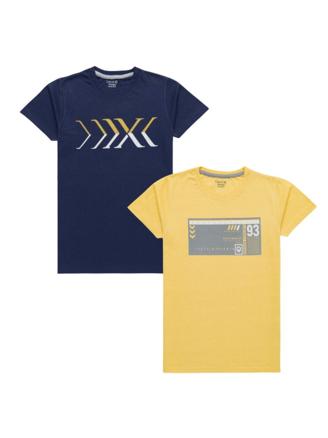 

Luke & Lilly Boys Navy Blue & Yellow 2 Printed T-shirt