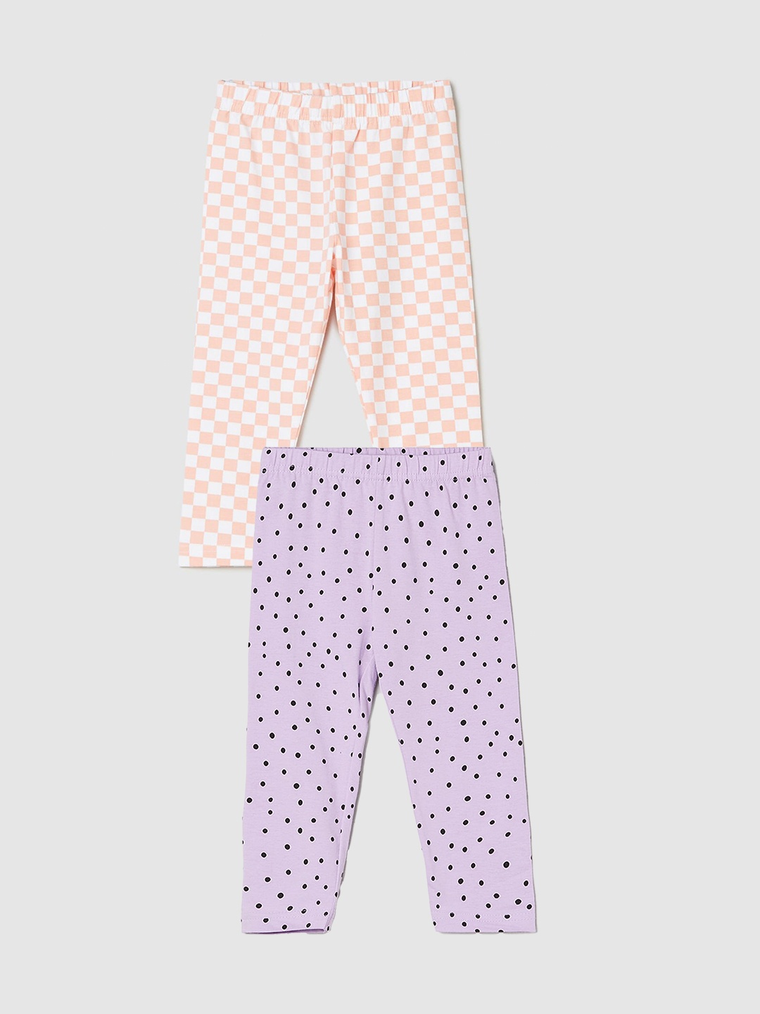 

max Girls Pack Of 2 Printed Leggings, Pink