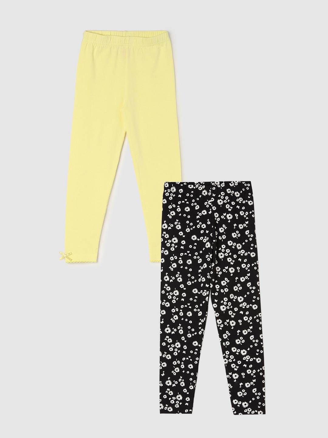 

max Girls Pack Of 2 Leggings, Yellow