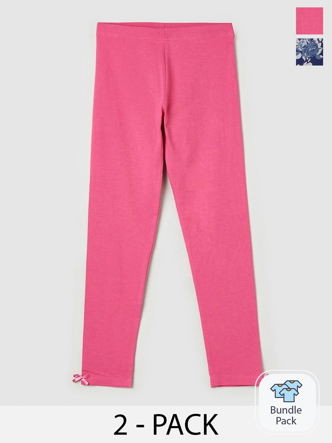 

max Girls Pack Of 2 Casual Tights, Pink
