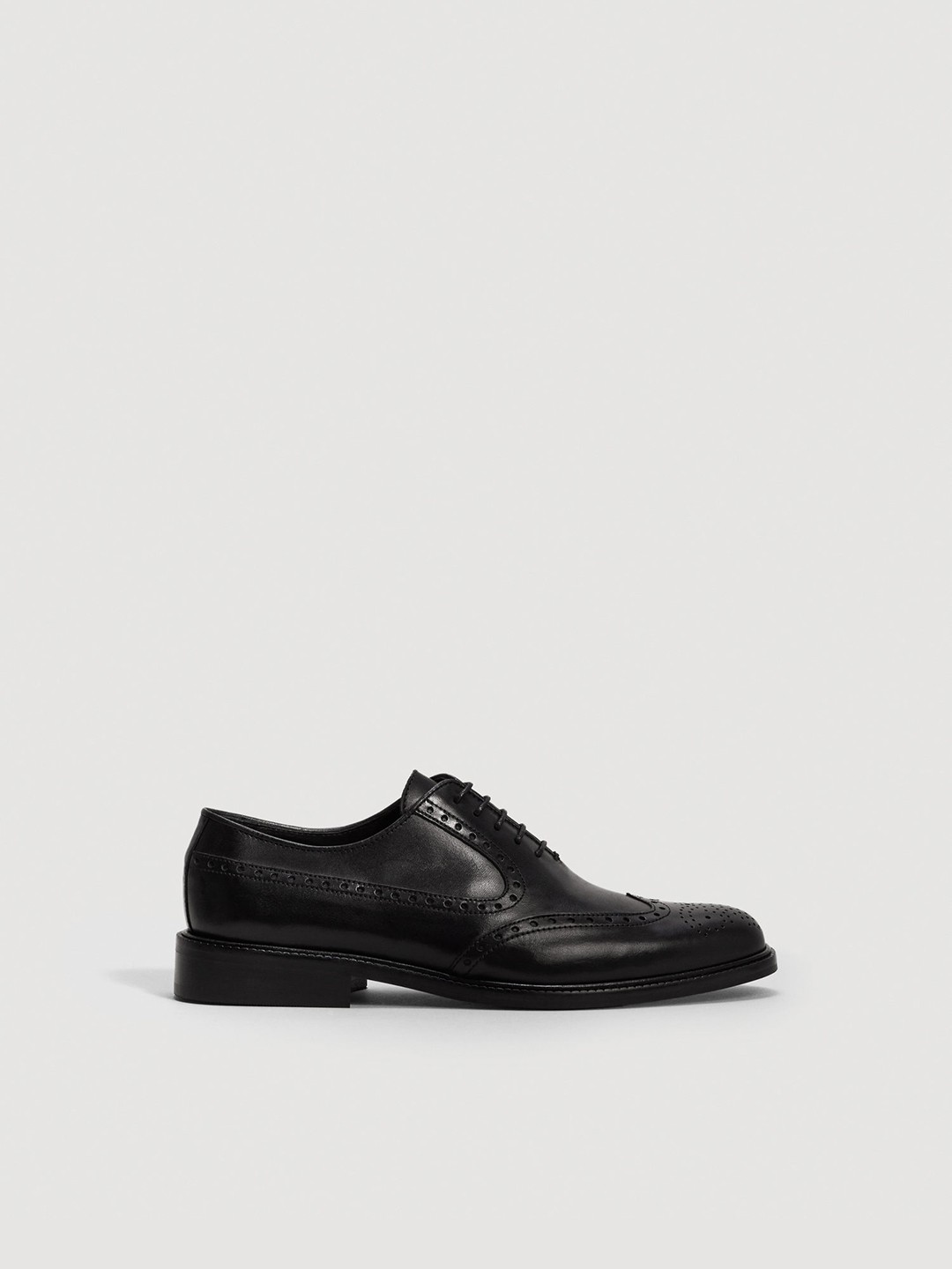 

MANGO MAN Black Leather Formal Oxfords