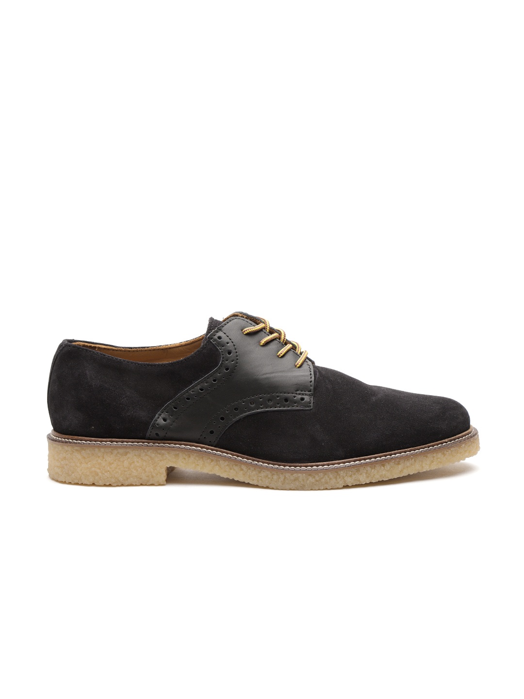 

MANGO MAN Men Navy Blue Suede Leather Derbys