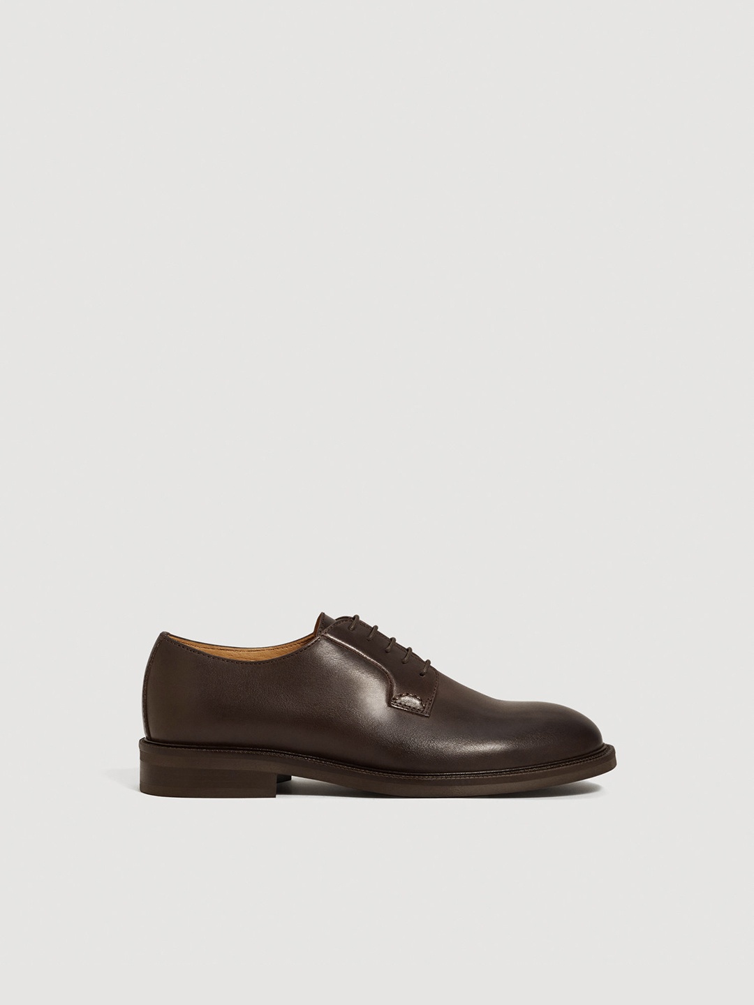 

MANGO MAN Coffee Brown Leather Formal Derbys