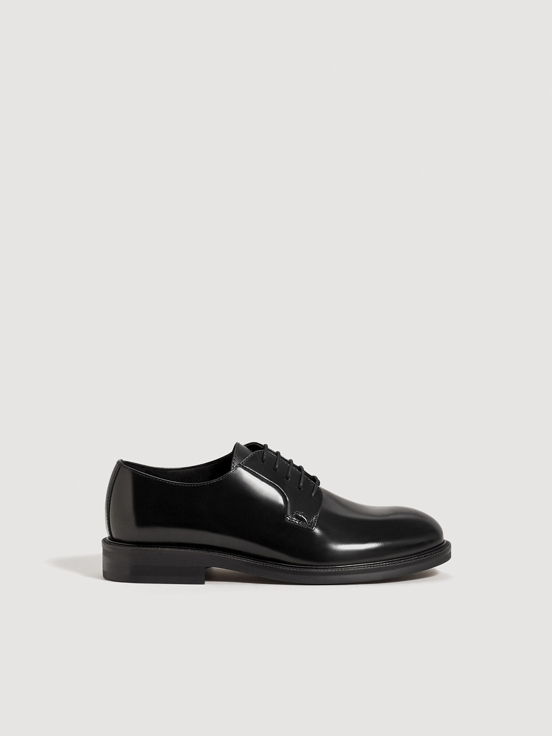 

MANGO MAN Black Leather Formal Derbys