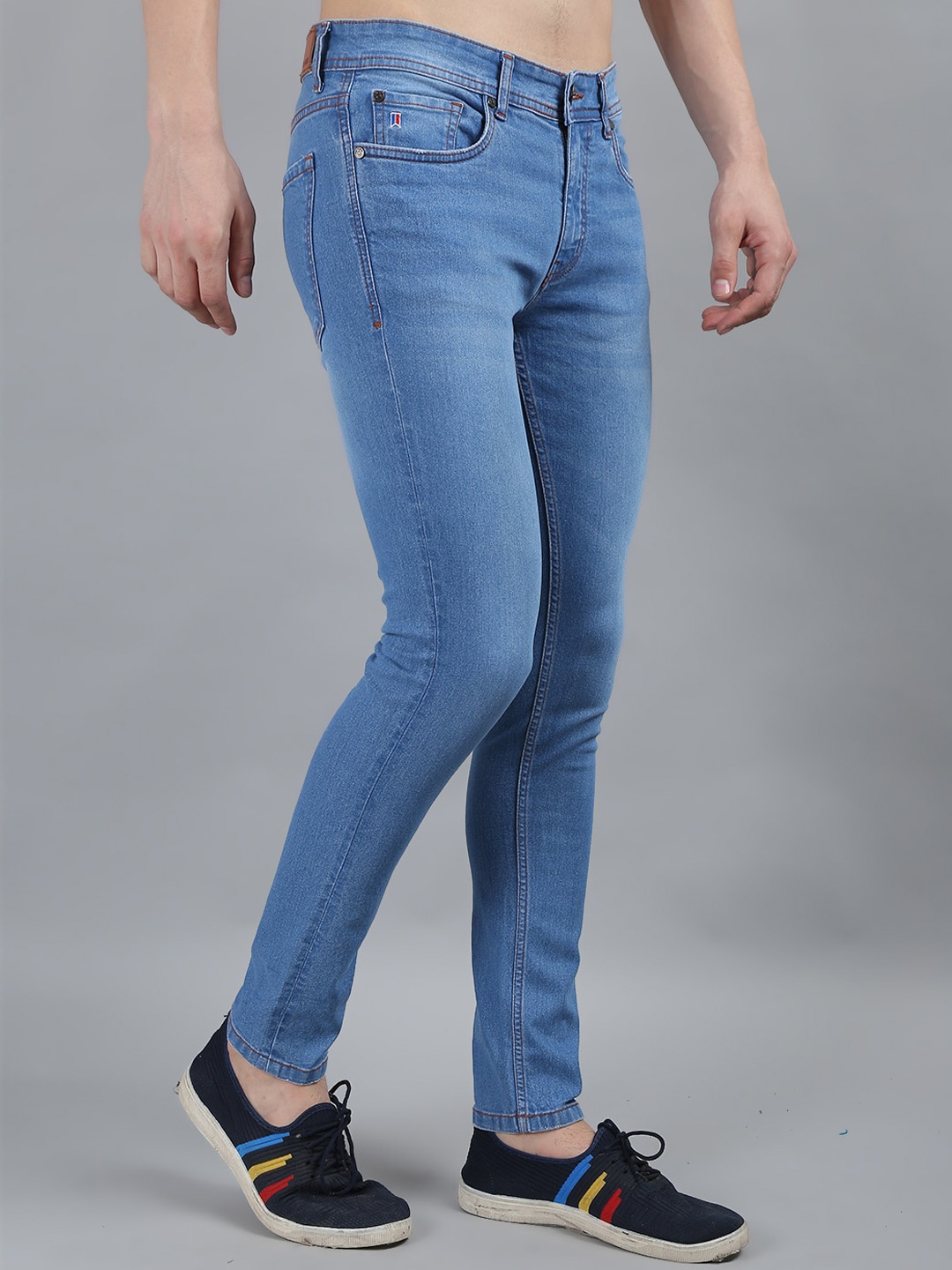 

TIM PARIS Men Mid-Rise Light Fade Clean Look Stretchable Jeans, Blue