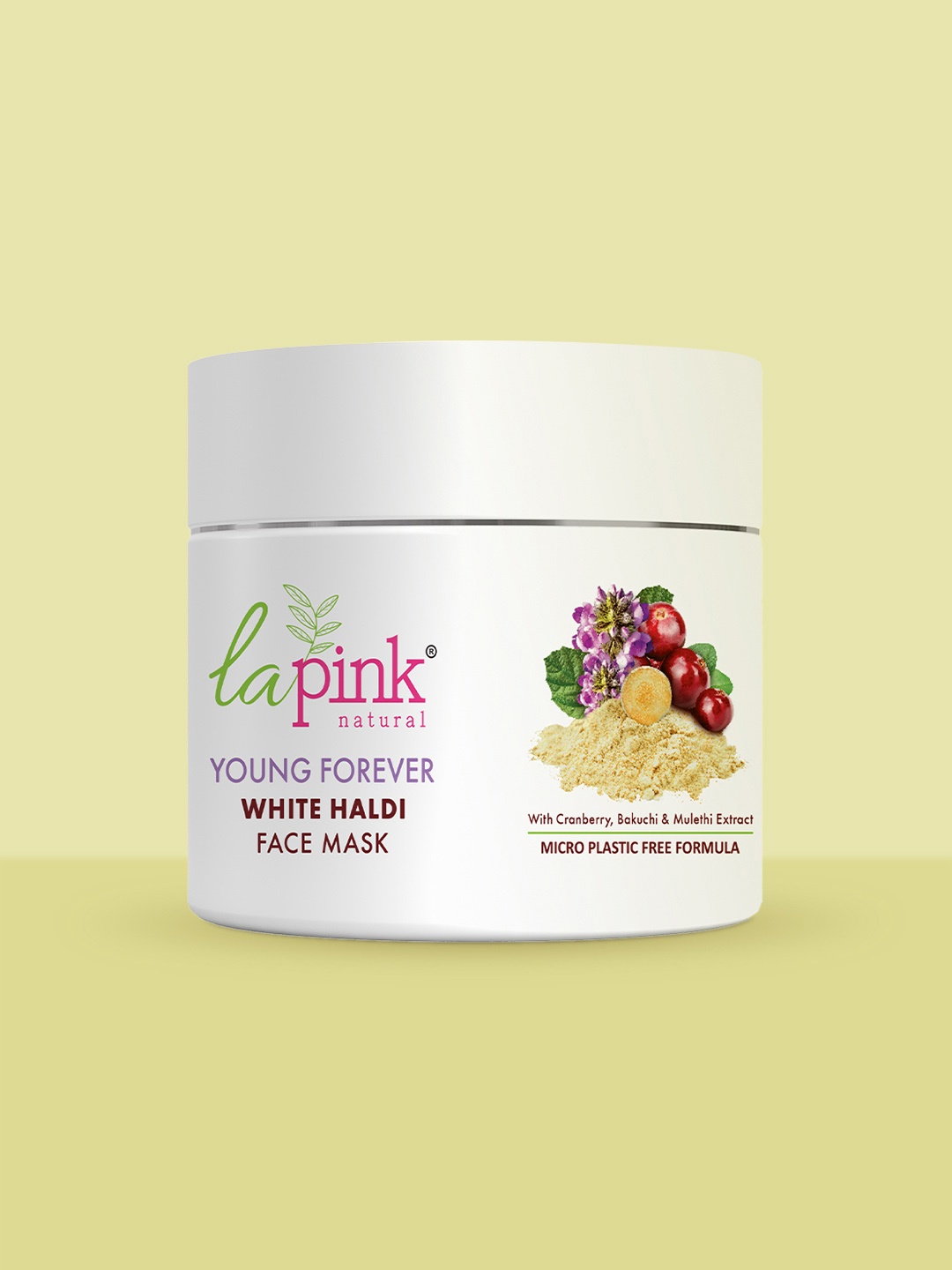 

La Pink Young Forever Face Pack Mask with Bakuchi for Dark Spots & Scars - 100 g, White