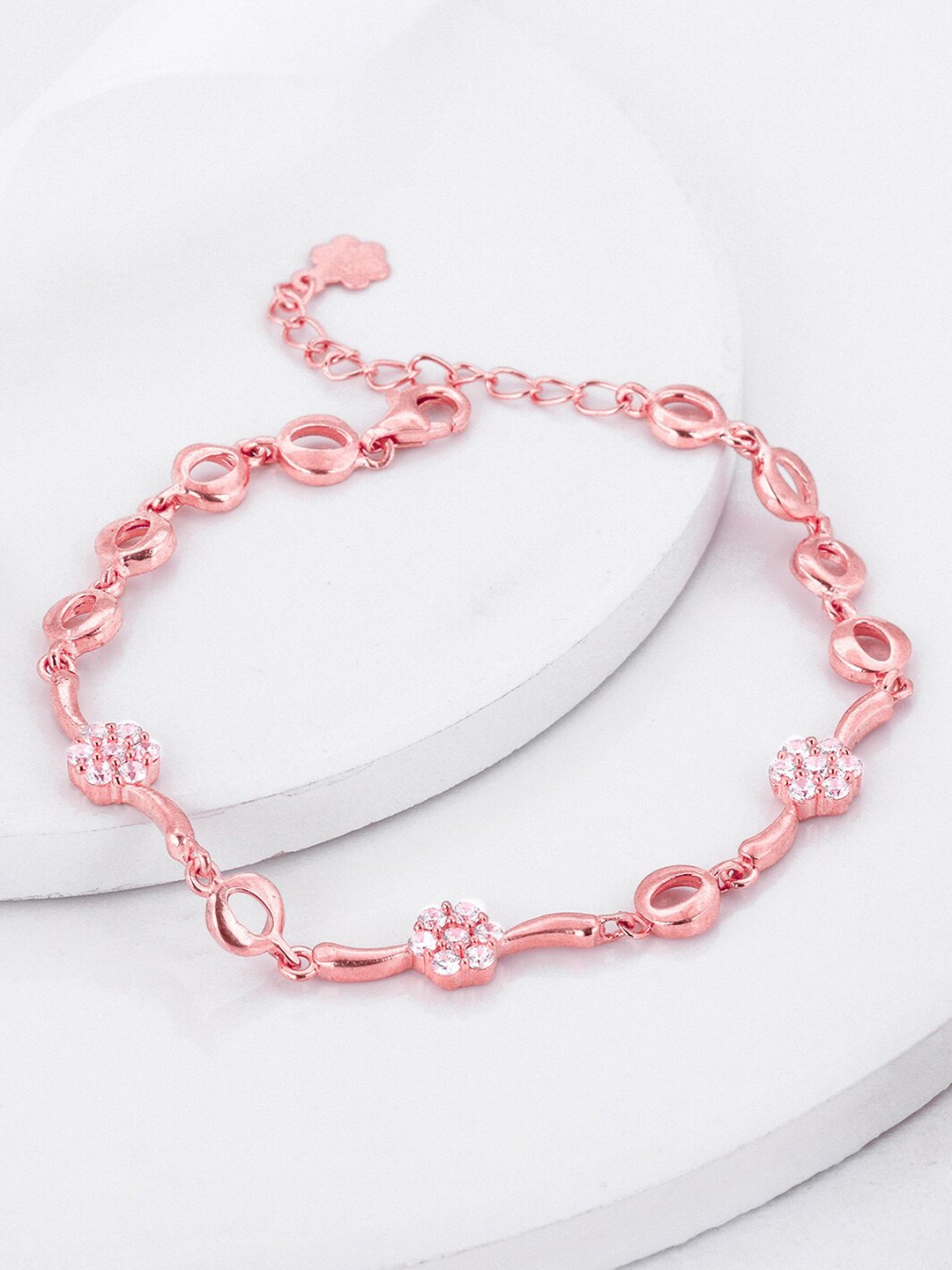 

GIVA 925 Sterling Silver Rose Gold-Plated Cubic Zirconia Link Bracelet