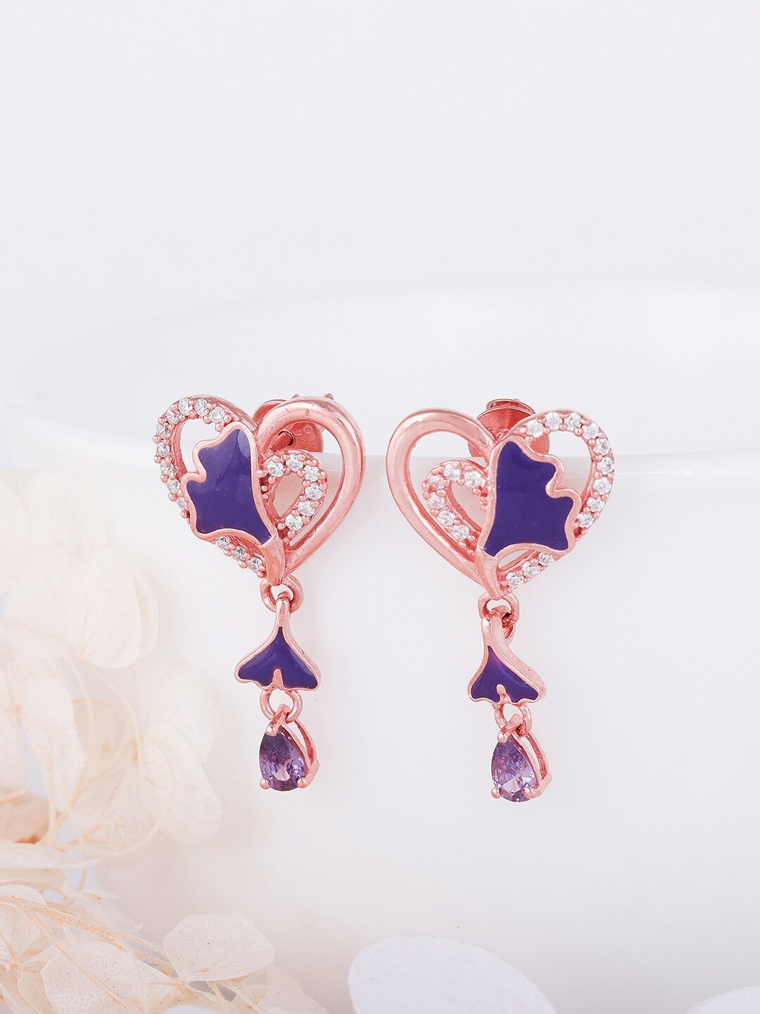 

GIVA Sterling Silve Rose Gold-Plated Drop Earrings