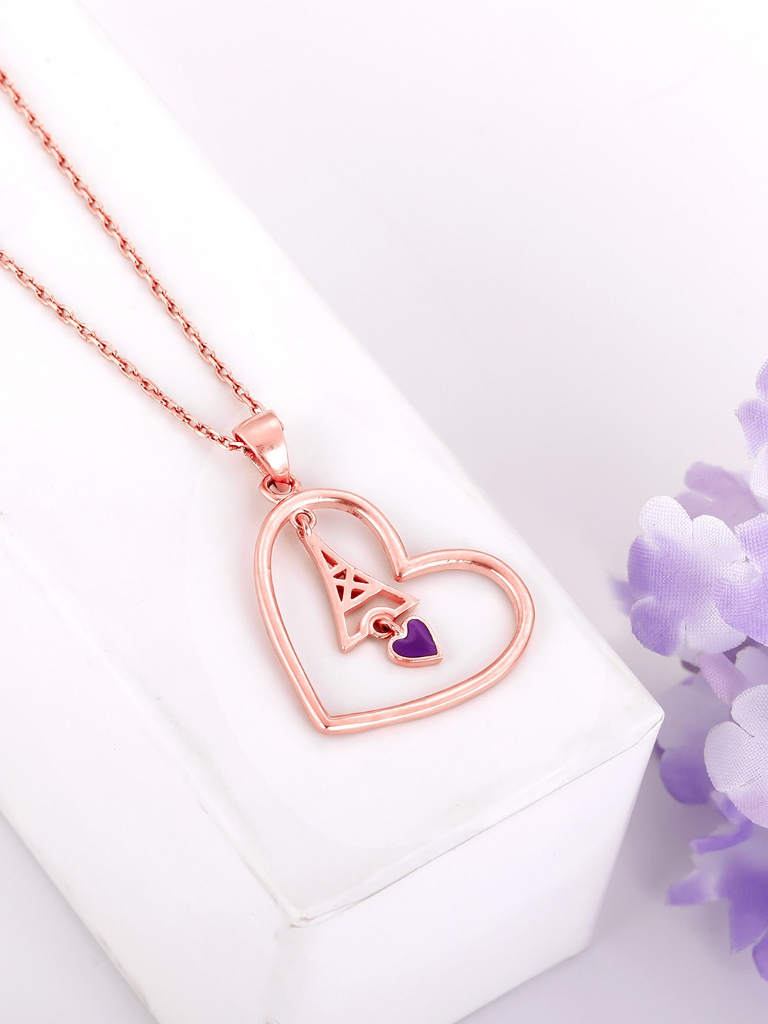 

GIVA 925 Sterling Silver Rose Gold-Plated Heart Shaped Pendant With Chain