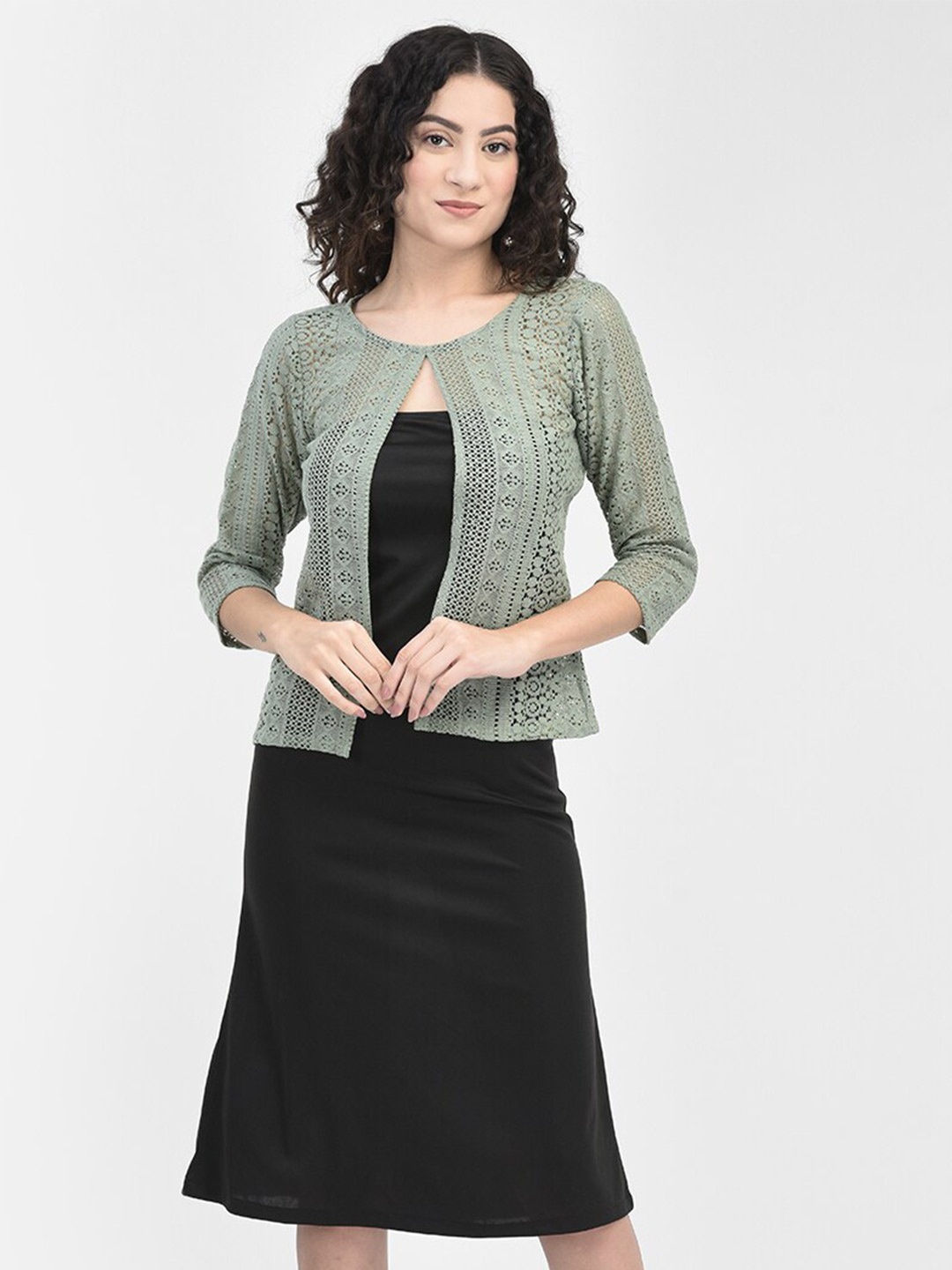 

Eavan Round Neck Cotton Sheath Dress, Green