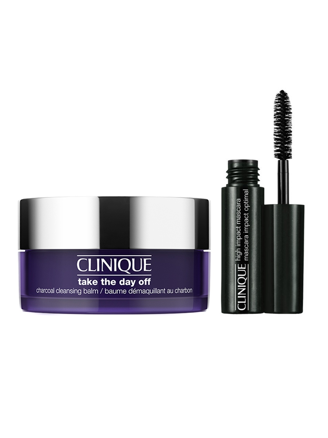 

Clinique High Impact Mascara - Black 01 with Charcoal Cleansing Balm 125ml, Purple