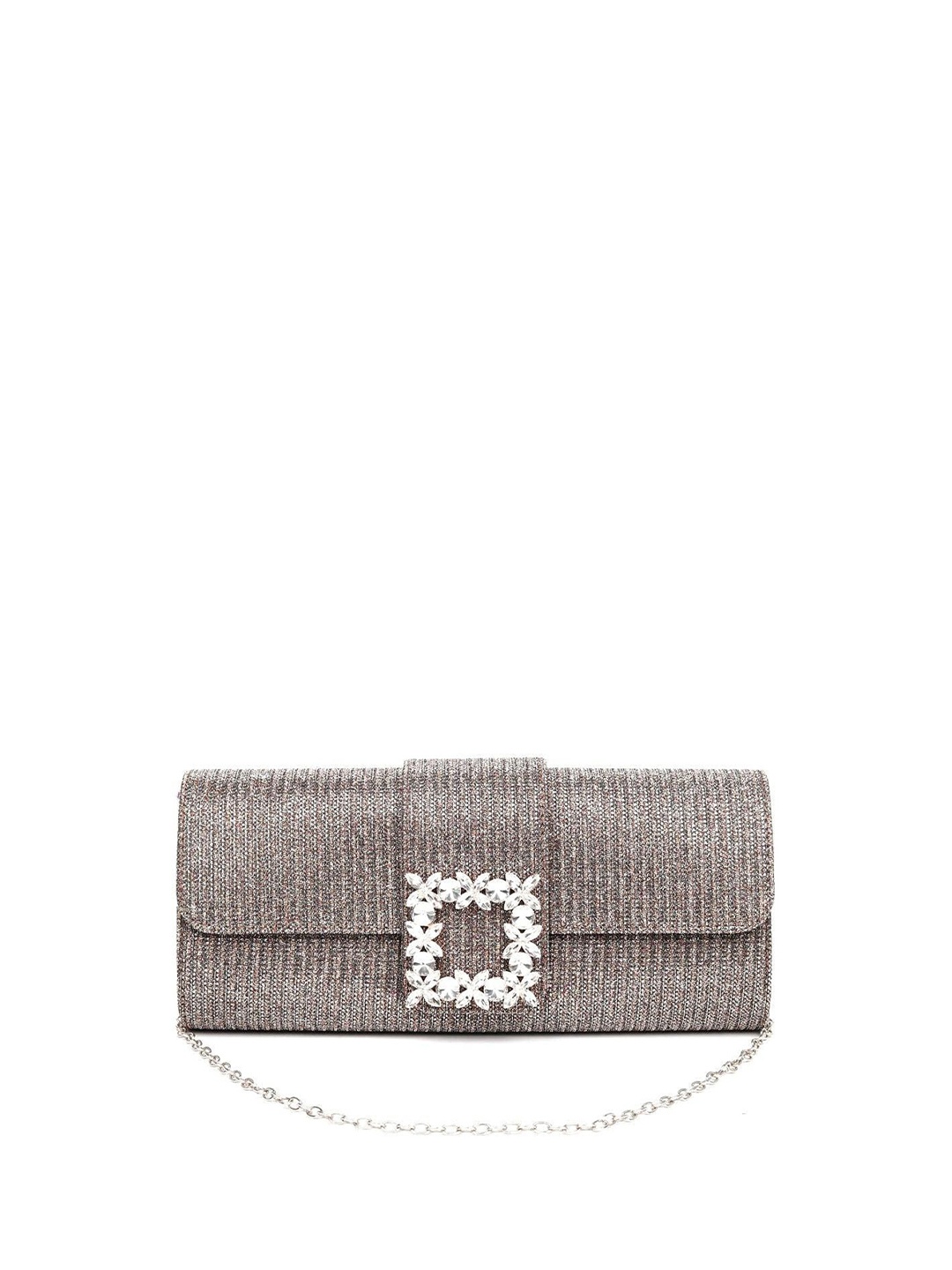 

ODETTE Embellished Envelope Clutch, Silver