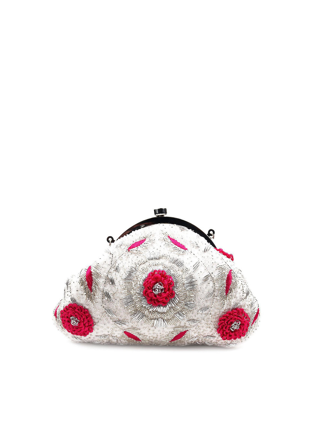 

ODETTE Floral Embellished Purse Clutch, White
