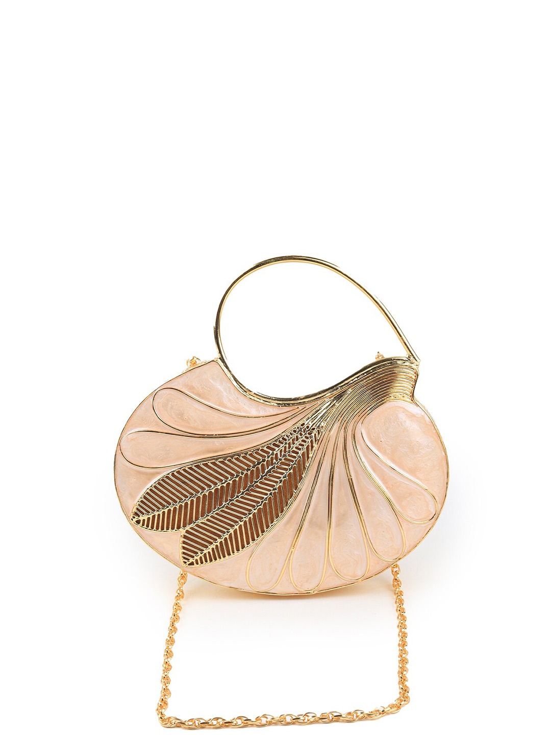

ODETTE Embellished Purse Clutch, Peach