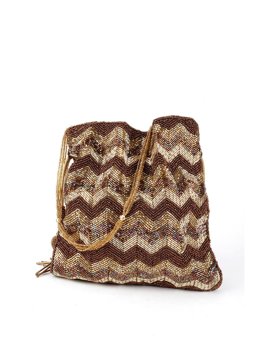 

ODETTE Embellished Potli Clutch, Gold