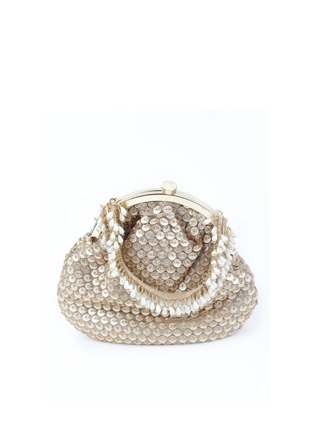 

ODETTE Embellished Potli Clutch, Gold