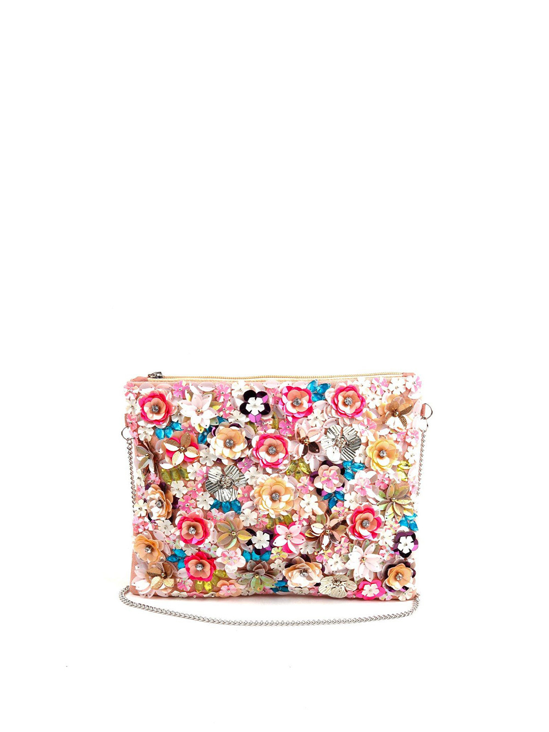 

ODETTE Embellished Purse Clutch With Wrist Loop, Pink