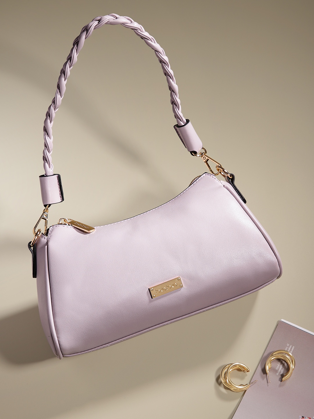 

bebe Solid Handheld Bag, Lavender
