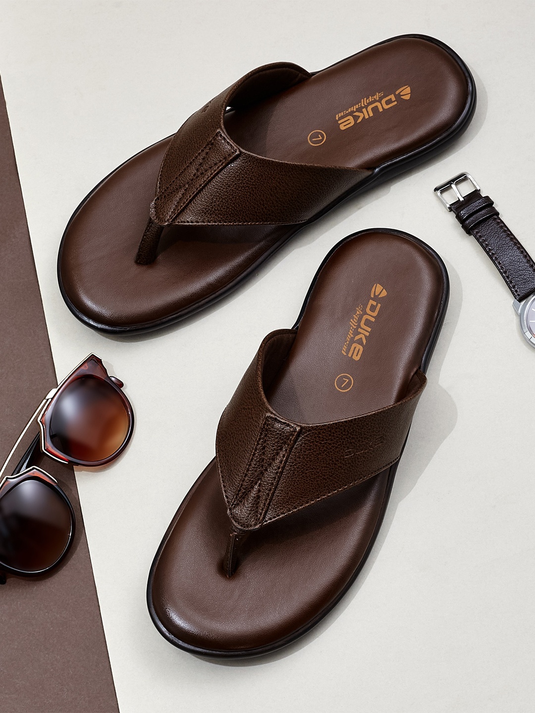 

Duke Men Textured Comfort Sandals, Brown