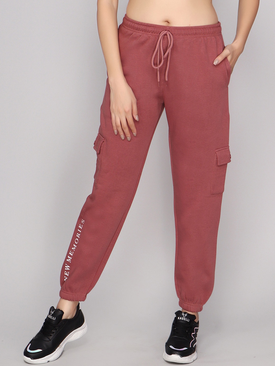 ANTI CULTURE Women Relaxed-Fit Fleece Joggers, Rose