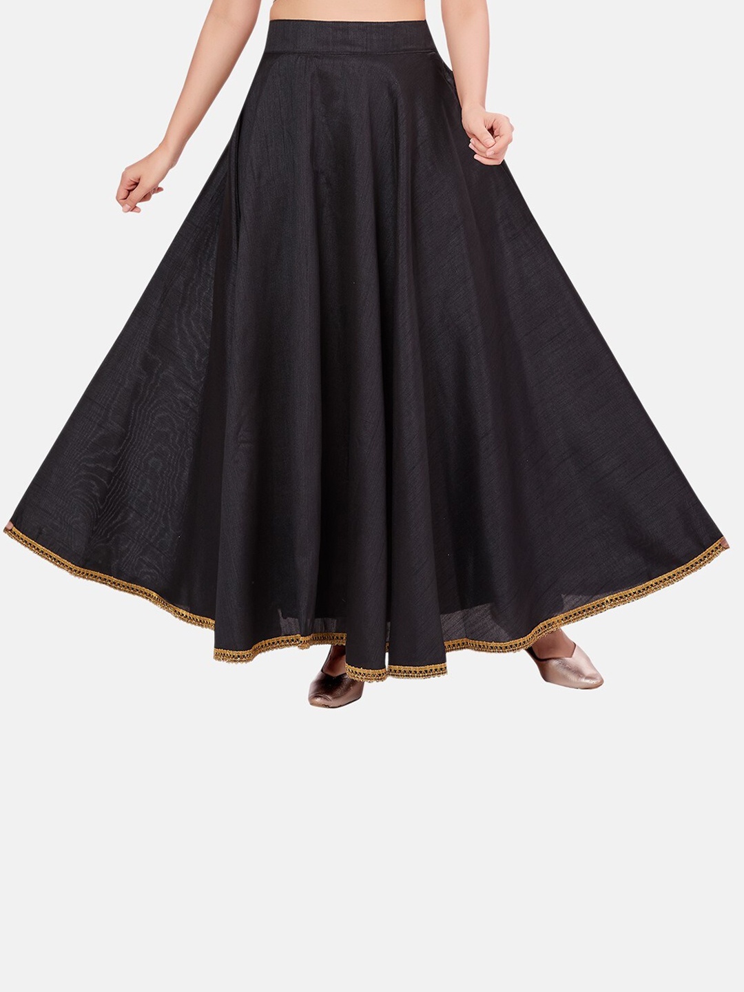 Studio Shringaar Flared Maxi Skirt, Black