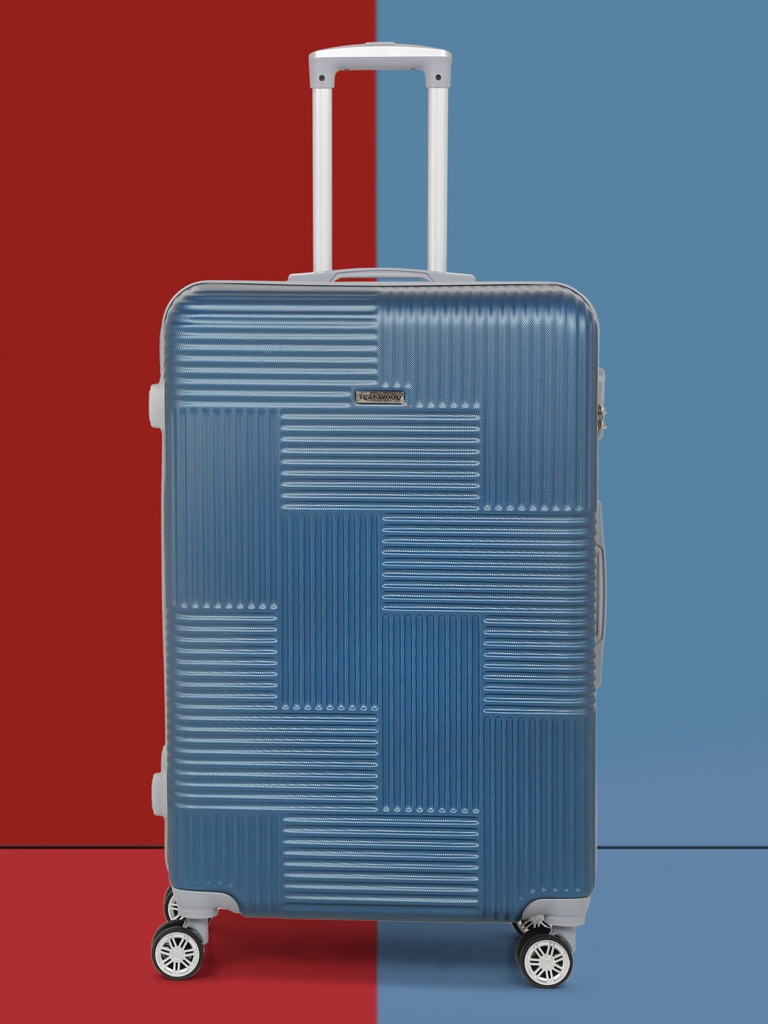 

Teakwood Leathers Textured Hard 360 Degree Rotation Hard Large-Sized Trolley Bag - 75 CM, Blue
