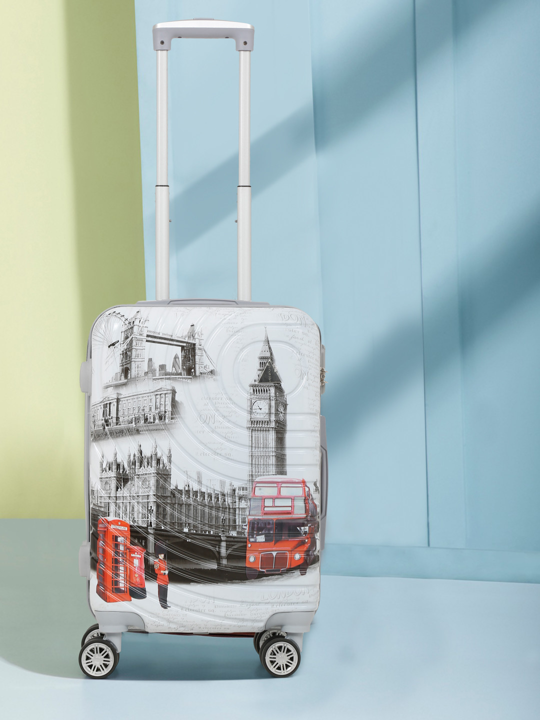 

Teakwood Leathers Textured 360 Degree Rotation Hard Cabin-Sized Trolley Bag 57 CM, White