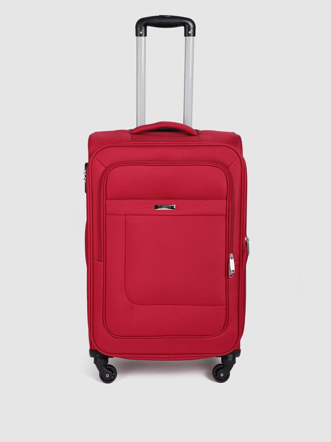 

Teakwood Leathers 360 Degree Rotation Wheels Soft-Sided Medium-Sized Trolley Bag 65 CM, Red