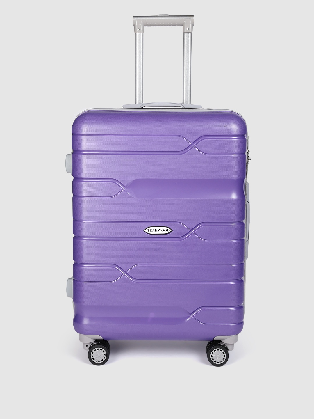 

Teakwood Leathers Textured 360 Degree Rotation Hard Medium-Sized Trolley Bag -65 CM, Lavender