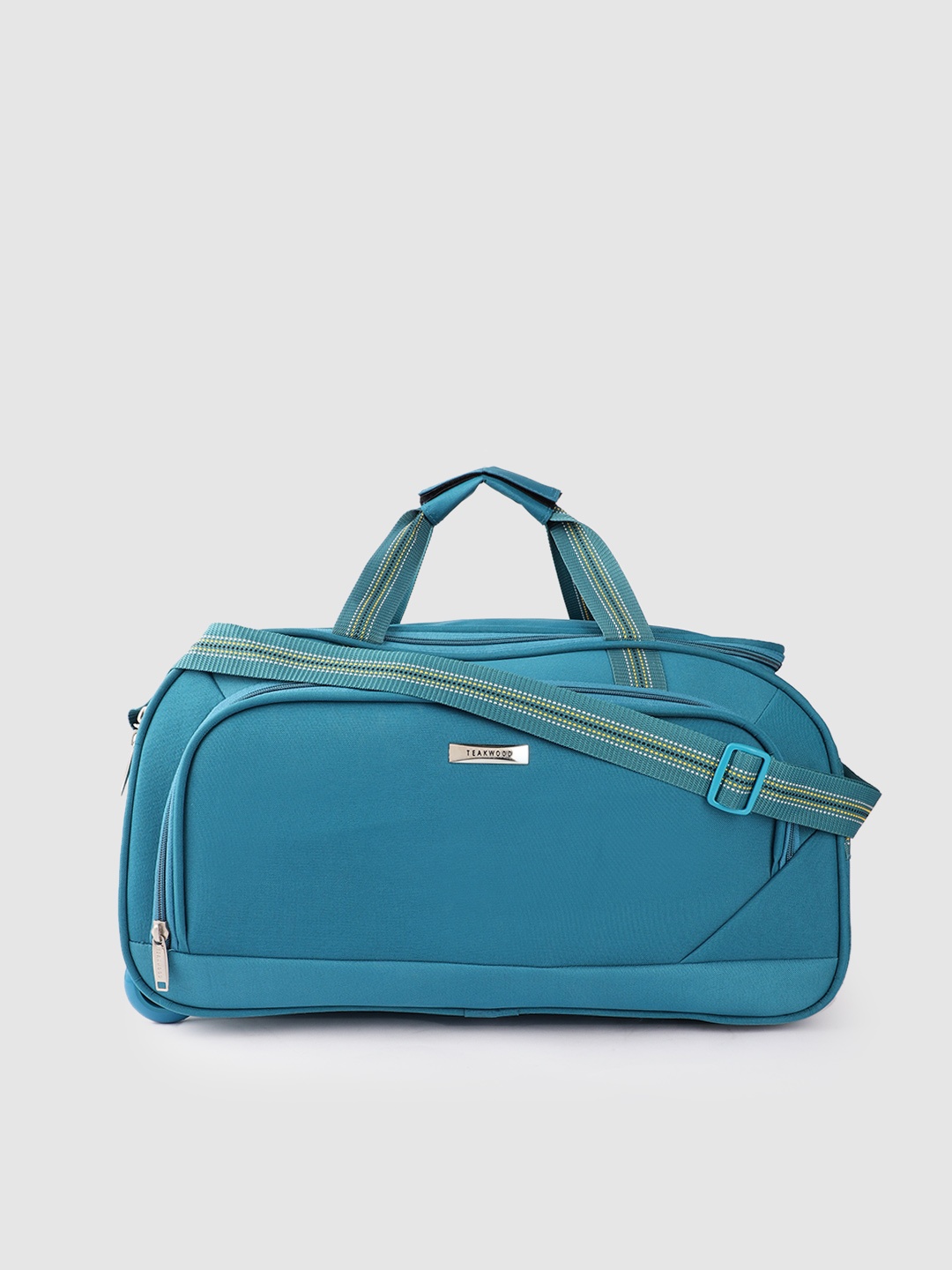 

Teakwood Leathers Solid Duffel Trolley Bag, Teal