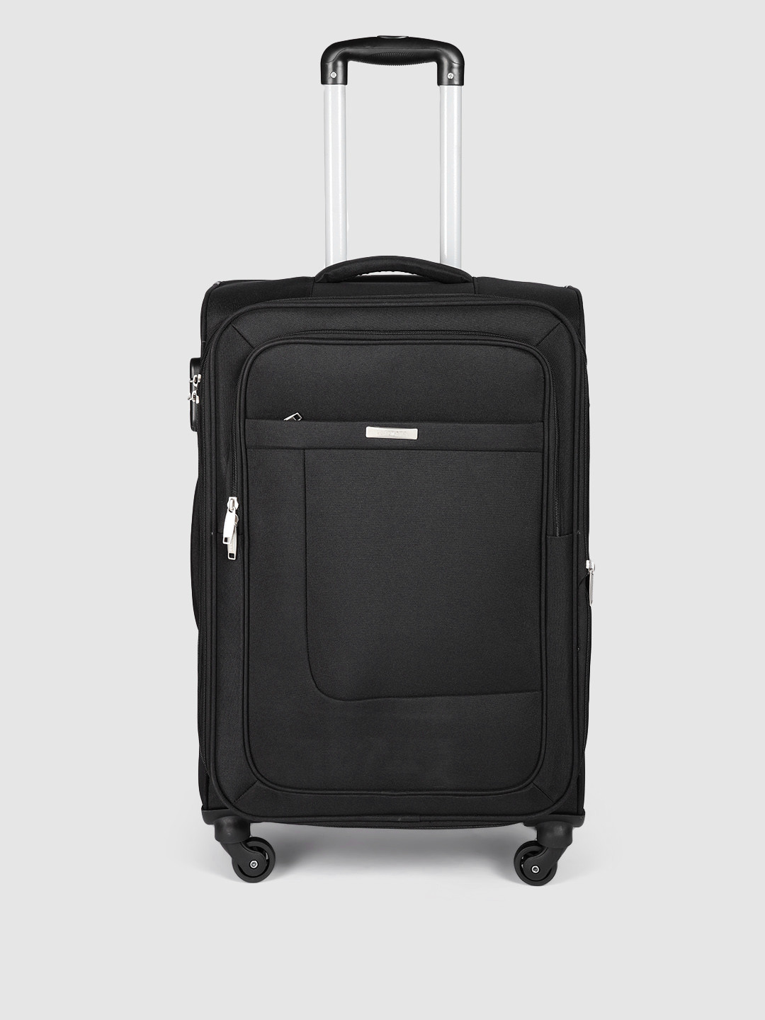 

Teakwood Leathers 360 Degree Rotation Wheels Soft-Sided Medium-Sized Trolley Bag 65 CM, Black
