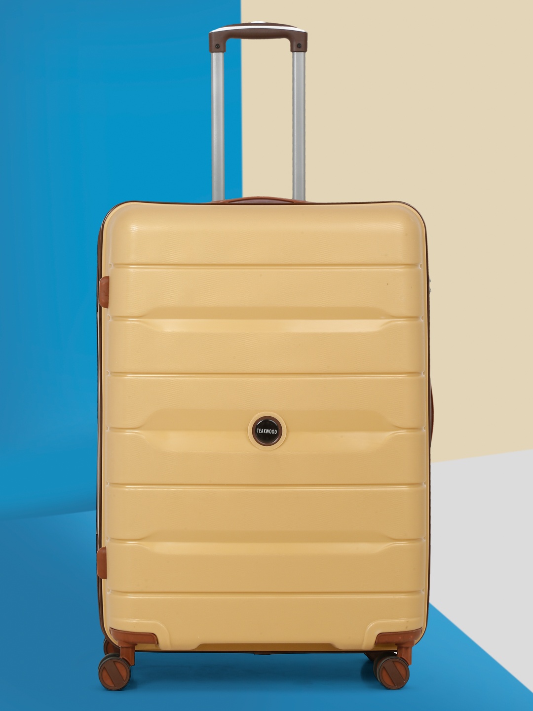 

Teakwood Leathers Textured 360 Degree Rotation Hard Large Trolley Bag- 75 CM, Beige